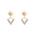 Women's Elegant V-Shaped Eardrops Eight Awn Star Design Sense Earrings Short round Face Simple and Personalized Earrings