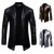 Hollow Figure Foreign Trade Men's Elastic PU Leather Fashion Casual Zipper Motorcycle Leather Leather Suit Hot Sale