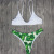 European and American Hot Leaves Printed Bikini Bandage Swimsuit Suspenders Split Swimsuit