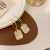925 Silver Needle Square Shell Letter D Female Korean Half Ring C- Shaped High-Key Dignified Personalized Earrings