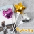 Cake Plug-in Gold and Silver Five-Pointed Star Balloon Aluminum Film Butterfly Rod Mini Automatic Inflation Balloon Baking Decoration Card Insertion