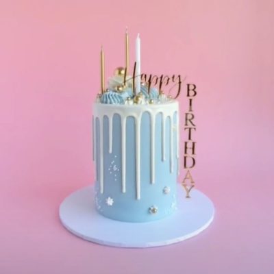 Original Internet Celebrity Right Angle Acrylic Birthday Cake Insertion Factory Direct Supply Happy Birthday Cake Decoration