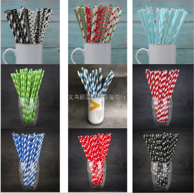 Colored Disposable Paper Straw, Biodegradable Paper Straw, Customized for Beverage Decoration