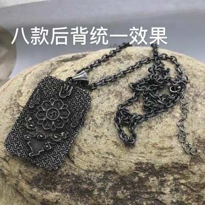 Stainless Steel Titanium Steel Religious Buddhism Ornament Pendant Necklace Retro Style Magic Buddha