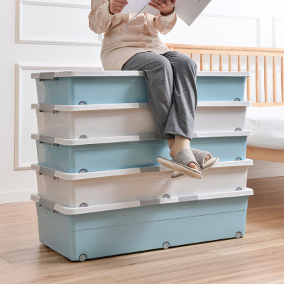 Pulley Bed Bottom Storage Box Bed Base Cabinet Plastic Bed Bottom Storage Box Oversized Clothes Storage Box Storage Box