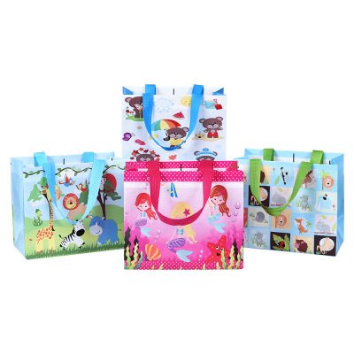 Non-Woven Bag Currently Available Cartoon Animal Children's Handbag Students Gift Gift Bag Cute Waterproof bian dang dai