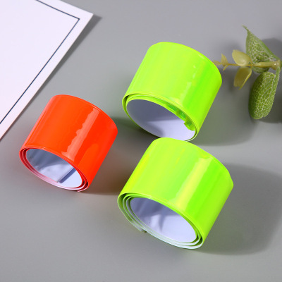 High Reflective PVC Bracelet Color Reflective Wristband Custom Logo Snap Ring Wrist Strap