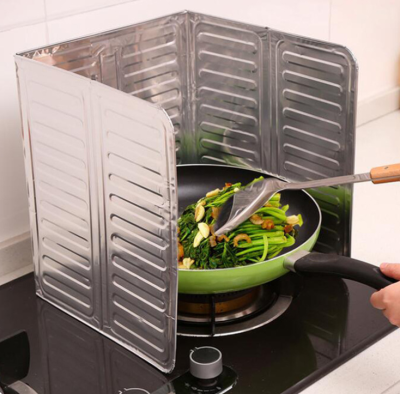 Gas Stove Aluminum Foil Oil Baffle Insulation Board Kitchen Cooking Oil Separator Home Stove Anti-Oil Splash Baffle