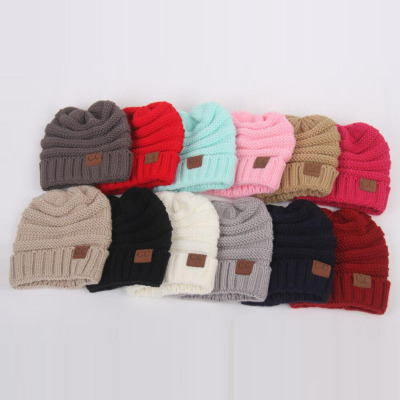 New European and American Fashion Children's Hat Woolen Knitted Hat Baby Pullover Keep Warm Hat Factory Wholesale