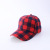 2020 Hot Sale at AliExpress Cotton Black and Red Plaid Cross Mesh Cap Men's Korean Hat Foreign Trade Baseball Cap Summer