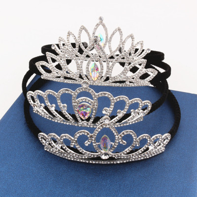 New Korean Style Children's Rhinestone Crown Hair Comb Crystal Crown Watch Show Headband Hair Accessories Wholesale