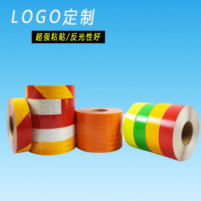 Factory Direct Sales European and American Body Reflective Film Pvcpet Red and White Truck Super Strong Stickers Strong Tape Can Be Customized