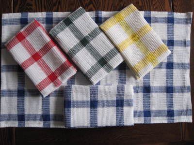 Dark and Light Grid Multi-Color Tea Towel