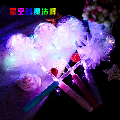 with Bowknot Bounce Ball Magic Wand Star Sky Ball Light Stick Spring Festival Stall Night Market Promotion Hot Toys Wholesale