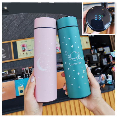 New Smart Temperature Measuring Stainless Steel Vacuum Cup Fashion Business Cup Straight Internet Celebrity Portable Water Cup Student Cup