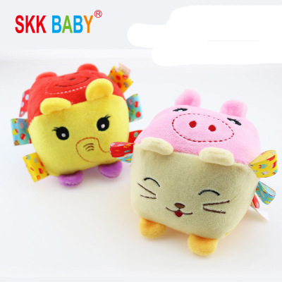 Skkbaby Multi-Sided Animal Deformation Square Rattle Doll Puzzle Comfort Toy Factory Direct Sales