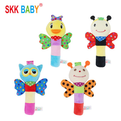 Skkbaby Newborn Toys Baby Rattle Cute Animal Series Baby Stick Early Education Puzzle Baby Hand Shake Stick
