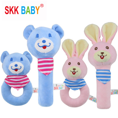 Skkbaby Cross-Border Maternal and Child Toy Bear Rabbit Handbell Newborn Puzzle Soothing Plush Doll Factory Direct Sales
