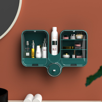 Autumn 2020 New Multi-Functional Rotating Storage Box Dustproof Waterproof Cosmetic Case Home Punch-Free Skincare Storage