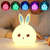 Cute Children's Cute Rabbit Colorful Silicone Light Pat Touch Color LED Atmosphere Rabbit Nightlight