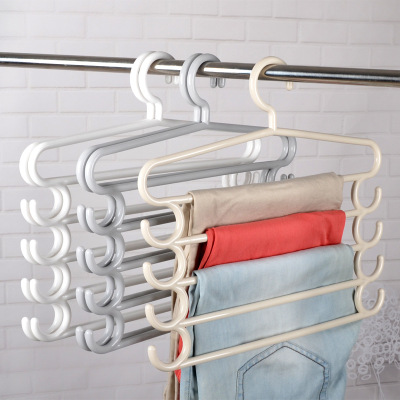 Plastic Trousers Rack Trouser Press Creative Home Multi-Layer Storage Multifunctional Clothes Hanger Five-Layer Towel