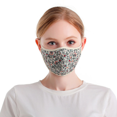 Adjustable Ear Buckle Double-Layer Printed Mask Dust Proof Breathable Washable Mask