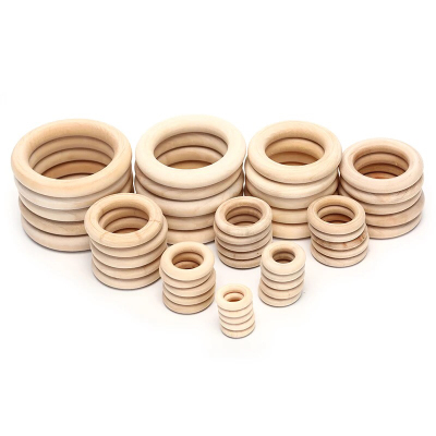 Factory Direct Sales 15mm ~ 100mm DIY Accessories Wood Color Wooden Ring Hanging Ring Wooden Ring Handbag Fastener