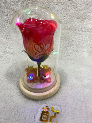 Valentine's Day Hot Products, High-End Quality, Glass Products, with Lights Artificial Rose, Suitable for All Kinds