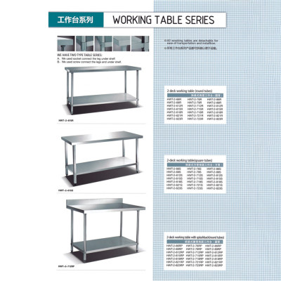 Stainless Steel Workbench Restaurant Kitchen Console Countertop Factory Packaging Baking Table