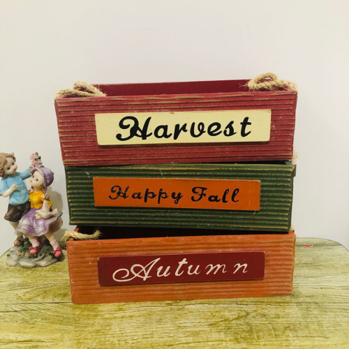 distressed creative wooden succulent flower pot balcony potted plant rectangular solid wood beverage ornaments storage box