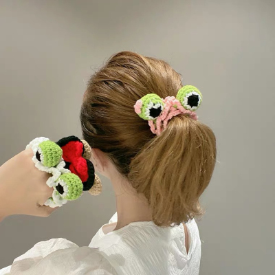 Internet Celebrity Ins Bear Frog Headband Korean Cute Girl Mickey Wool Large Intestine Hair Band Rubber Band Sweet Headwear