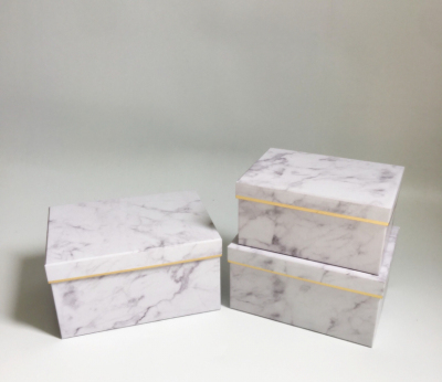 Marble Rectangular Three-Piece Gift Box Tiandigai Flower Box Valentine's Day Gift Box