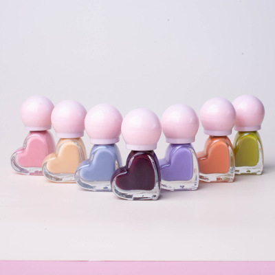 Children's Water-Based Tearable Nail Polish Bottles Baking-Free Nail Polish Love Manicure Set