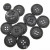 Spot Supply Weigh by Half Kilogram English Lettering Button 2.0cm Plastic Lettering Button round Black Buttons