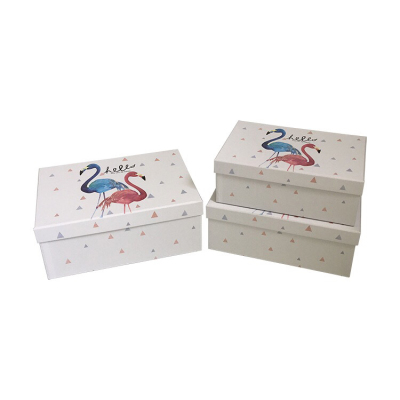 Flamingo Rectangular Three-Piece Gift Box Tiandigai Flower Gift Box