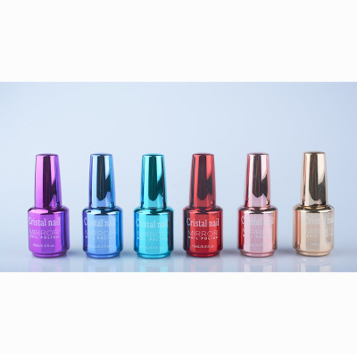 Cross-Border Hot Sale 2020 New Silver Mirror Gold 12 Colors Long-Lasting Non-Peeling Oily Nail Polish Factory Direct Sales