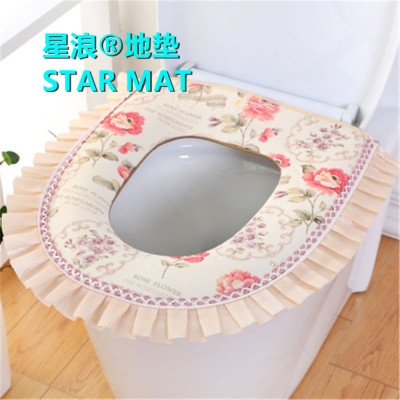 Toilet Cushion Seat Cushion Zipper Lace Toilet Seat Cover Summer Toilet Seat Cover Universal Waterproof Toilet Seat Ring