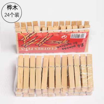 Factory Direct Sales Quantity Discount 7.2*0.95 Pine 24 with Color Paper Card Handmade Wood Color Clip