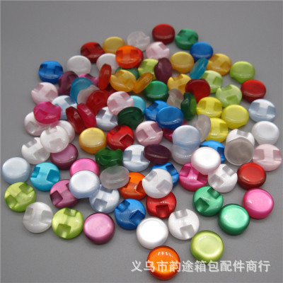 Factory Direct Sales Pearl Dark Eye Button Dark Hole round Cufflink Colorful Mixed Pearl Button