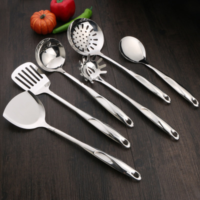 304 Stainless Steel Soup Ladle Colander Kitchenware Cooking Ladel Slotted Spoon Meal Spoon Kitchen Tools 6-Piece Gift Set