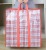 Large Bag Moving Packing Luggage Woven Bag Waterproof Nylon Snakeskin Pocket Thickened Red Buggy Bag 50*55*25