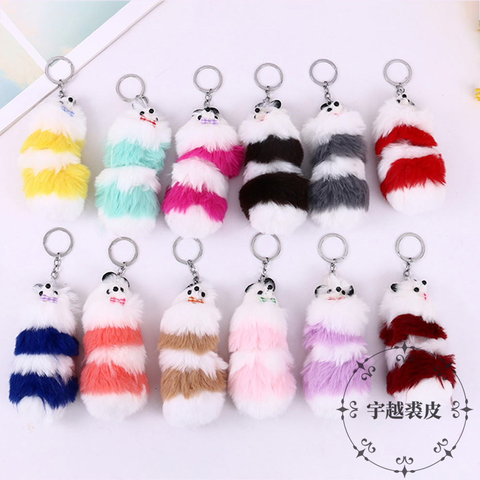 ins创意可爱公仔钥匙扣挂件网红小仓鼠书包汽车挂饰毛绒玩偶