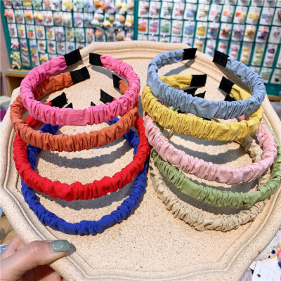 Korean Hair Accessories Internet Hot Girlish Pleated Bubble Hair Band Ins Forest Department Versatile Multi-Color Cloth Headband Hairpin