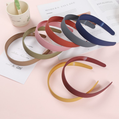 Simple Face Wash Hair Band Wide Edge Non-Slip Candy Color Hairpin Korean Solid Color Frosted Headband Trending Girl