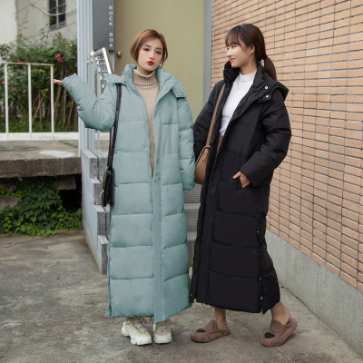 Overknee Long Cotton Coat Jacket Women 2020 Winter New Korean Fashion Slim Fit down Cotton Hooded Padded Cotton Coat
