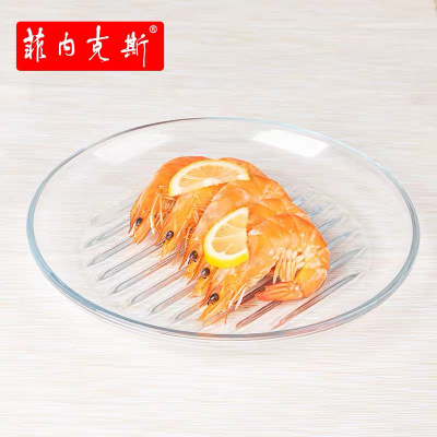 Fenix Glass Bakeware round Stripe Plate Square Ovenware Microwave Oven Available Draining Plate Household
