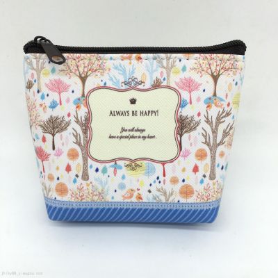 Factory Direct Sales New Digital Printing Flower Value Pu Mini Purse Jewelry for Girls Bag Floral Earphone Bag