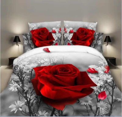 5d3d Three-Dimensional Printing and Dyeing Bedding Large Flower Four-Piece Currently Available