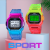 Creative Colorful Women's Watch Mixed Color Plating Multi-Functional Outdoor Sports Student Electronic Watch