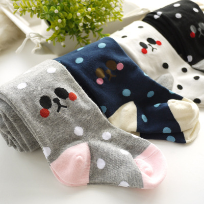 Cute New Children's Pantyhose Girls' Baby Cotton Socks Base Socks Pantyhose Polka Dot